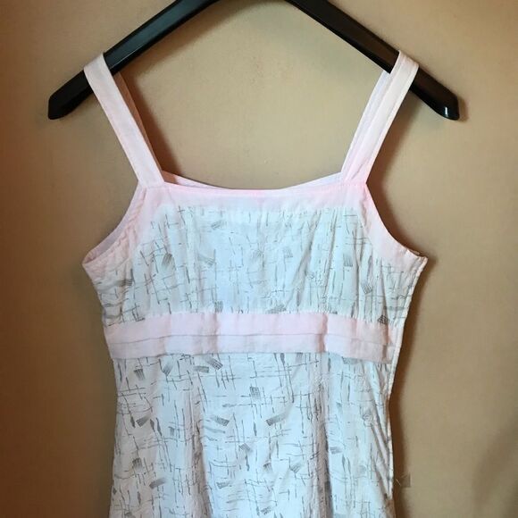 L33 White flounced Sundress Boho Prarie cottagecore twee kentucky derby! Cotton! - Picture 6 of 14